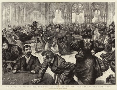 The World at Monte Carlo, the rush for Seats on the Opening of the Doors of the Casino by Charles Paul Renouard